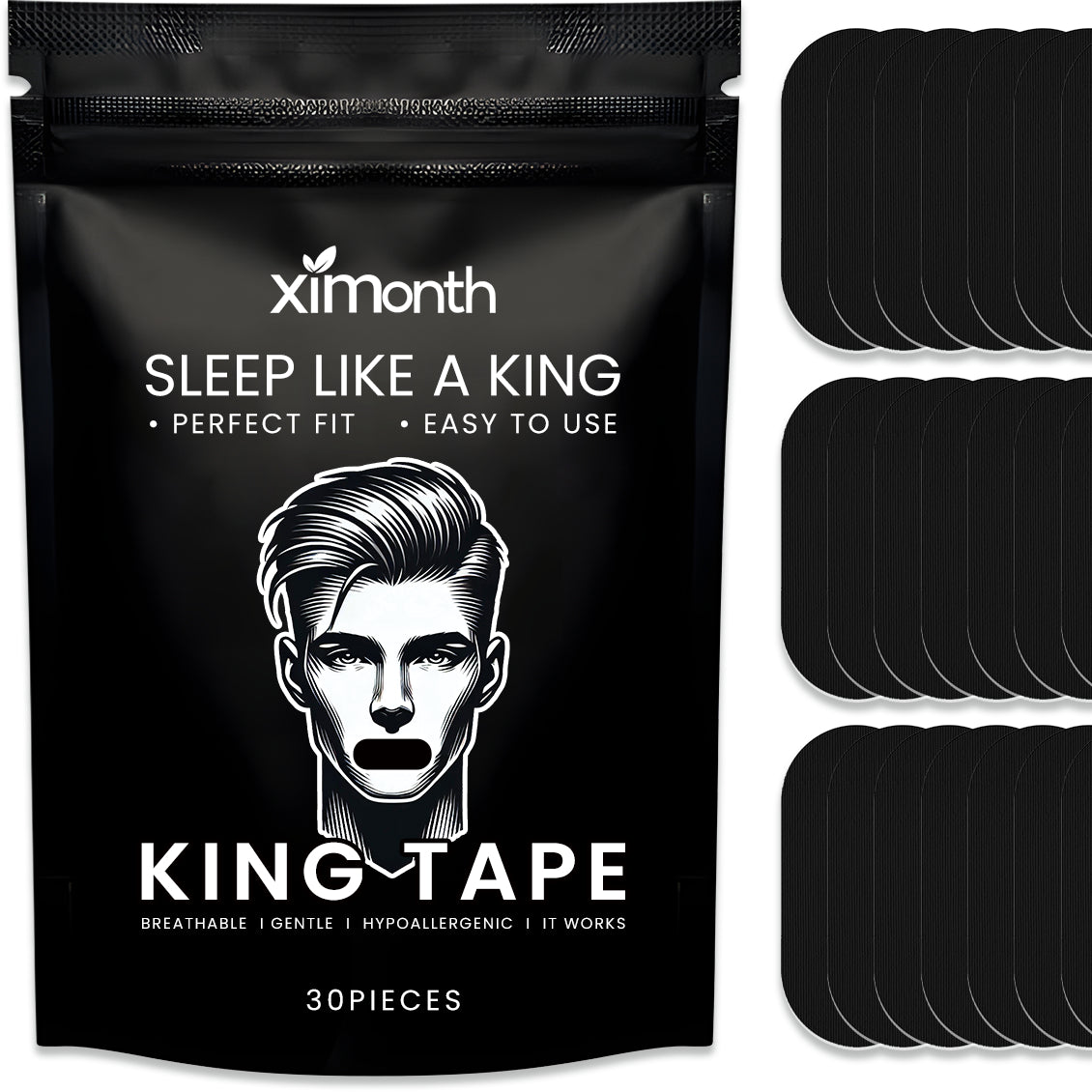 King Tape anti-snoring mouth tape — 30 piece pack